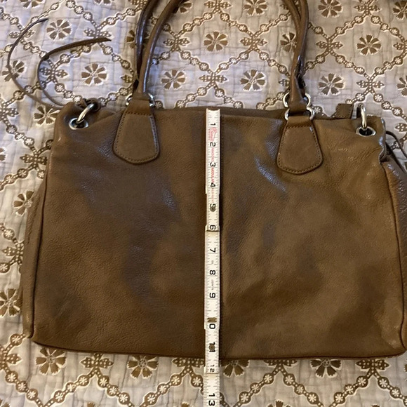 Mila Paoli Brown Leather Handbag Silver Hardware - Picture 12 of 15